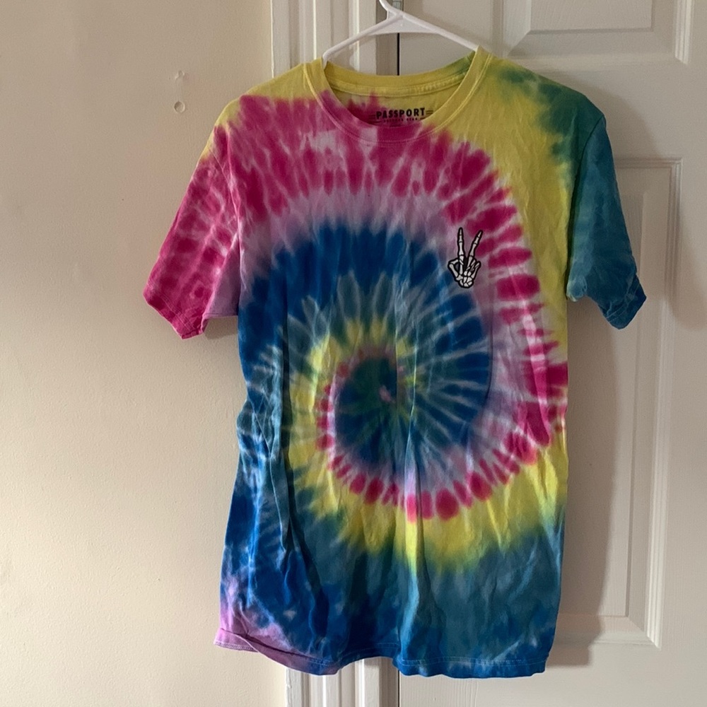 Tie dye skeleton t shirt